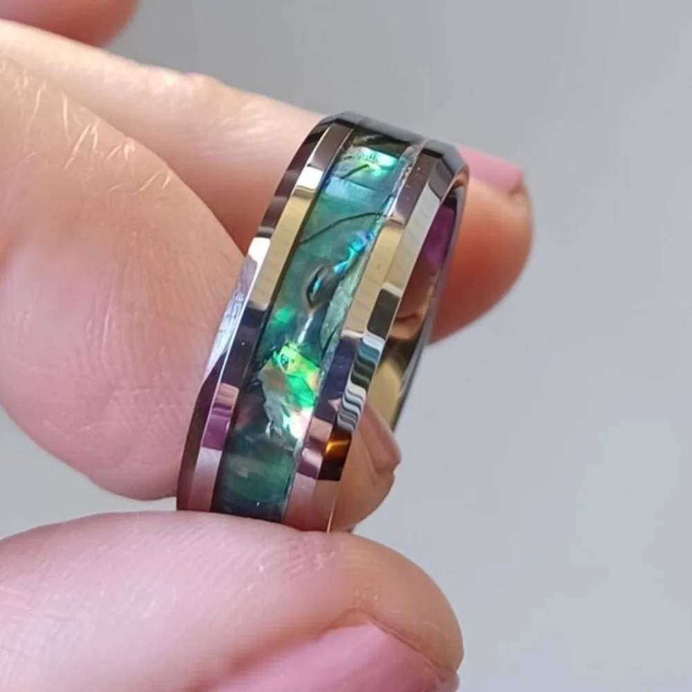 💕 $6 Bundled Stainless Steel Abalone Inlay Ring